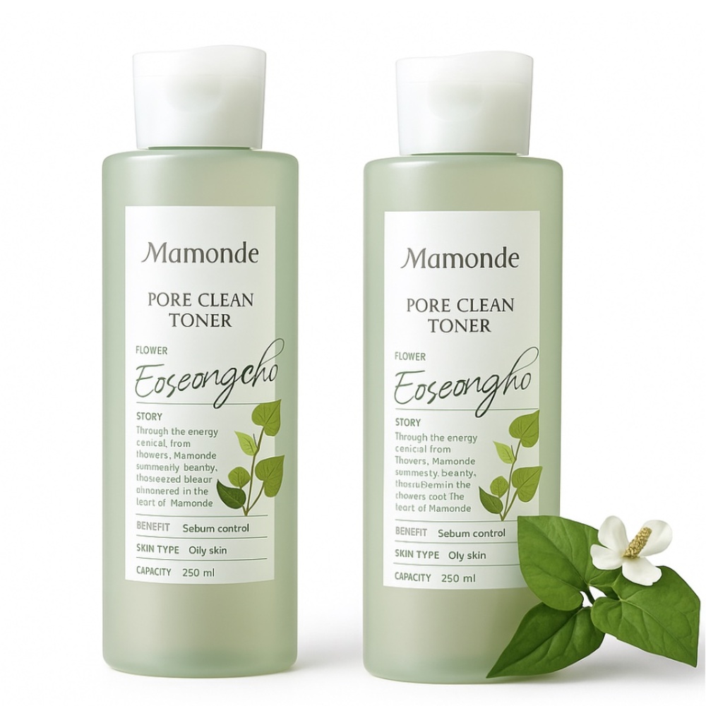Lot 2pc Mamonde Eoseongcho Pore Clean Toner 250ml Vegan Sebum Control K-Beauty